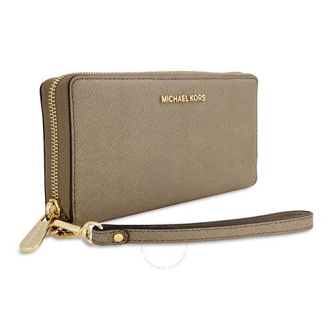 michael michael kors jet set continental logo wallet|Michael Kors silver metallic wallet.